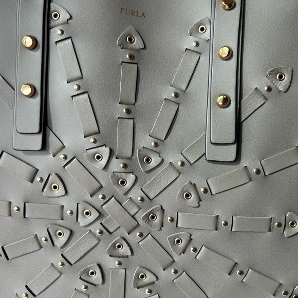 FURLA NWT Taupe Colored Leather Tote - Picture 11 of 12